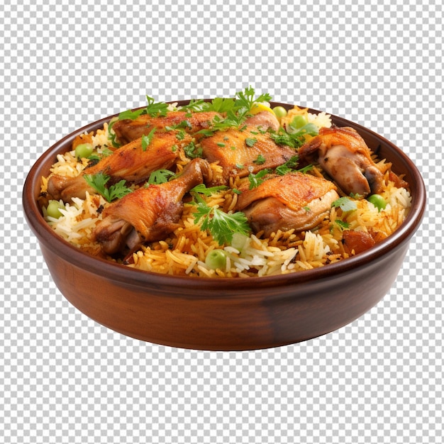 Chicken Biryani isolated on transparent background