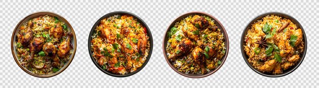 Chicken Biryani with Spices on Transparent Background