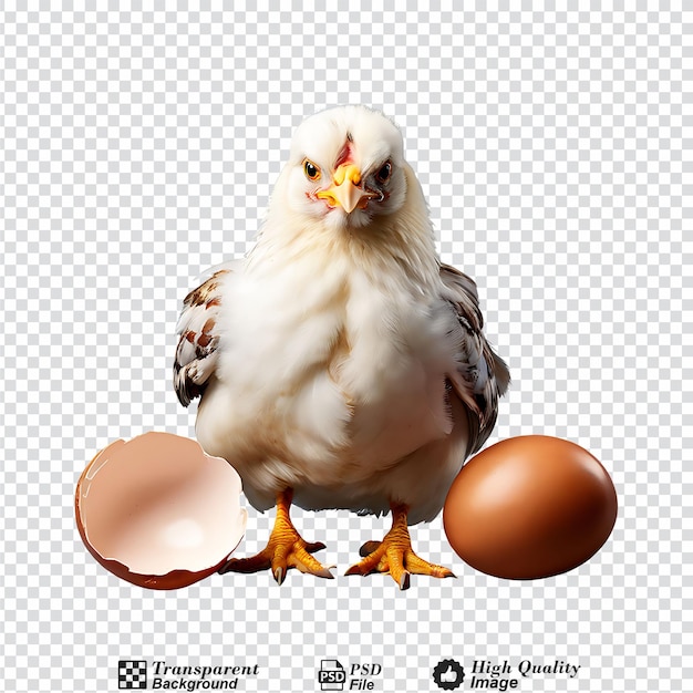 chicken in broken egg isolated on transparent background