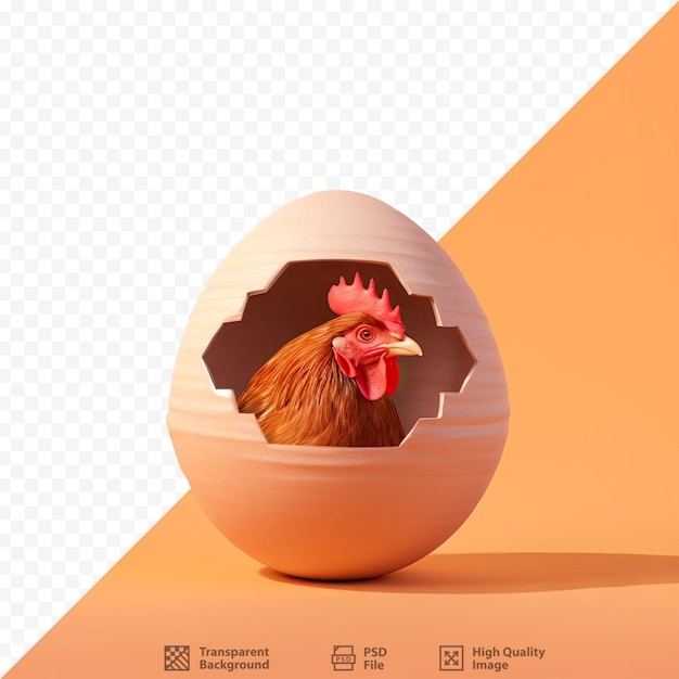 a chicken in a egg with a pink ribbon on it