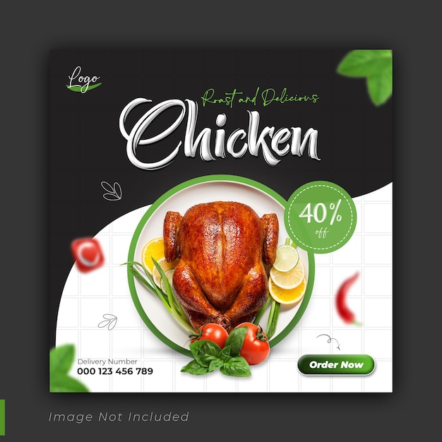 Chicken food social media promotion sale banner