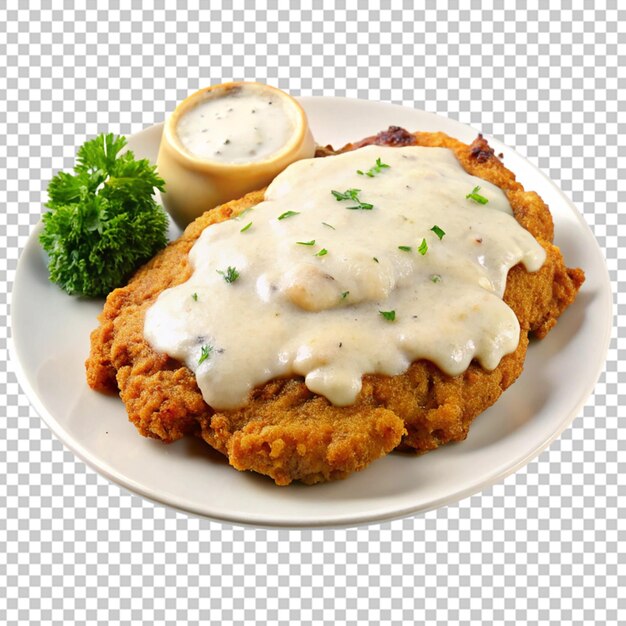 PSD chicken fried steak isolated transparent background