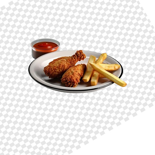 PSD chicken fry isolated image on transparent background