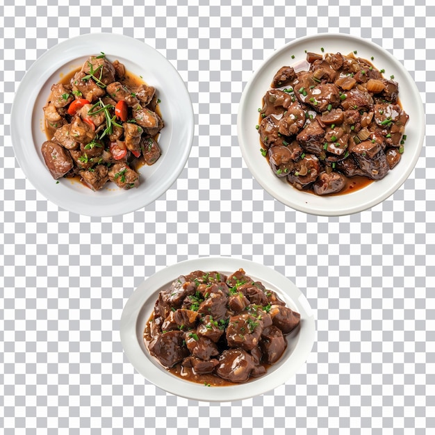 Chicken Liver dish on plate isolated on png