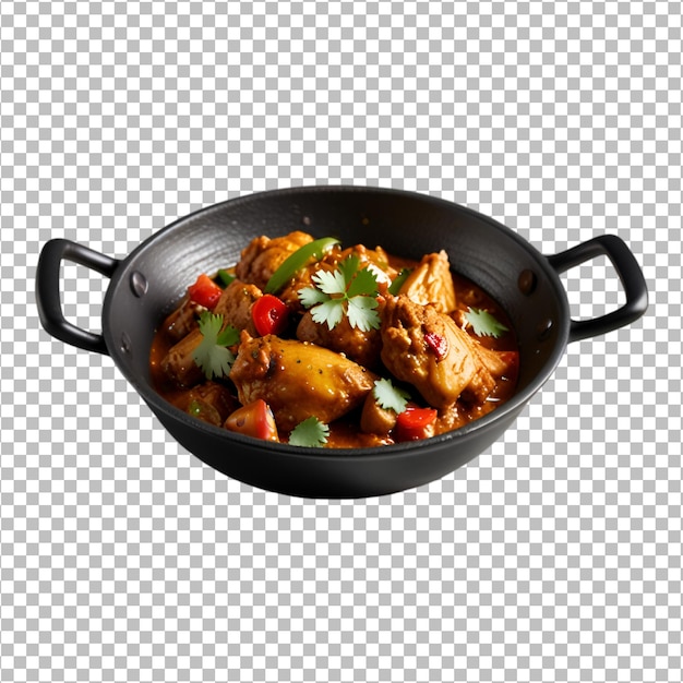 PSD chicken makhani indian food on transparent background ai generative