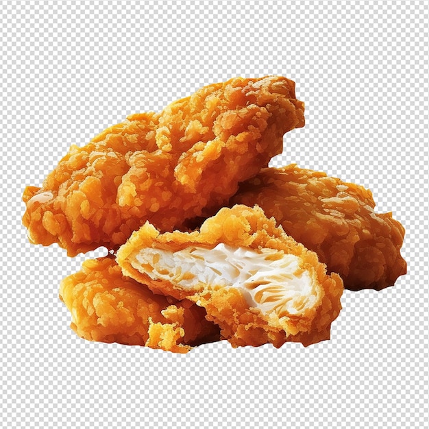 Chicken nuggets with a white background