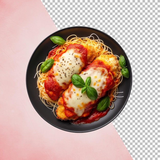 Chicken Parmesan isolated on transparent background