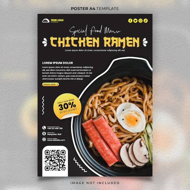 Chicken Ramen Poster or Banner Template