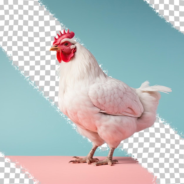 Chicken seen from the side against transparent background