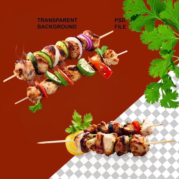 PSD chicken shashlik kebbabs barbeque