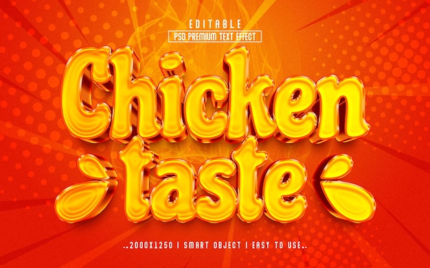 Chicken Taste 3D Editable Text Effect Style