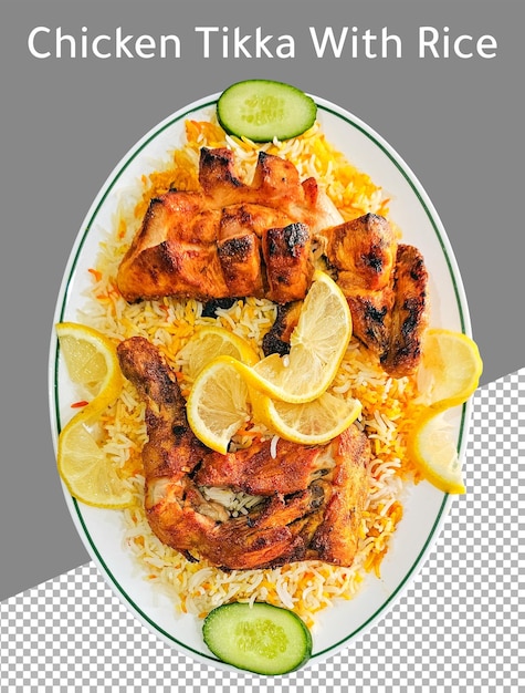 Chicken Tikka With Rice Kabsa Lemon Cucumber Pakistani Indian Asian Arabic Food