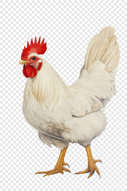 a chicken on a white background