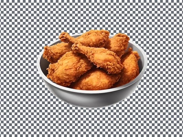 chicken wings in a bowl isolated on transparent background