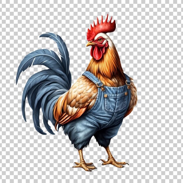 PSD a chicken with a shirt that says chicken on it