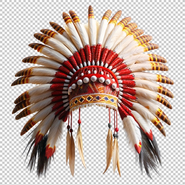 PSD chief indian hat on transparent background