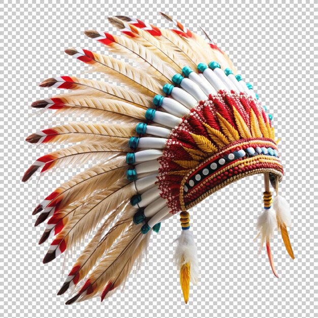 chief Indian hat on transparent background