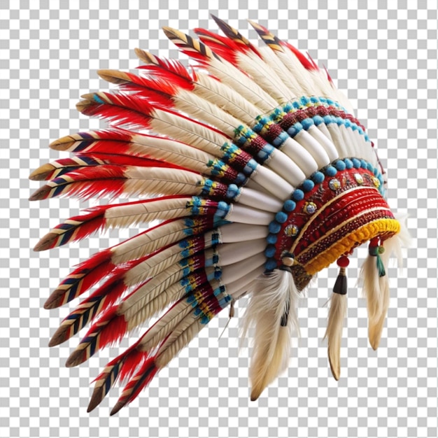 Chief Indian hat on transparent background