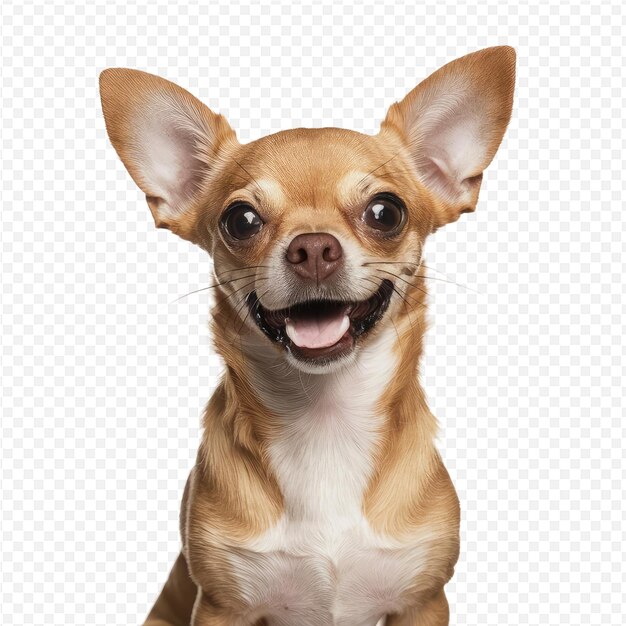 PSD a chihuahua with its mouth open and its tongue sticking out