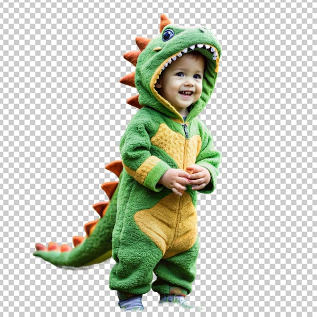 child in dinosaur costume