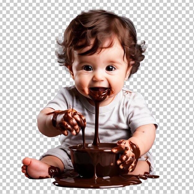 PSD child eating chocolate