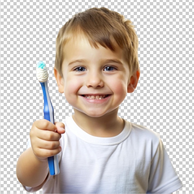 child hands holding a toothbrush