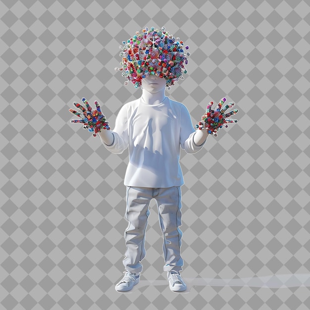 PSD child reality warper with omnipotent form reality manipulati isolated high quality character render