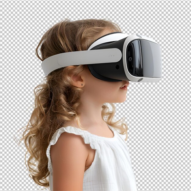 a child wearing a virtual reality headset with the eyes closed