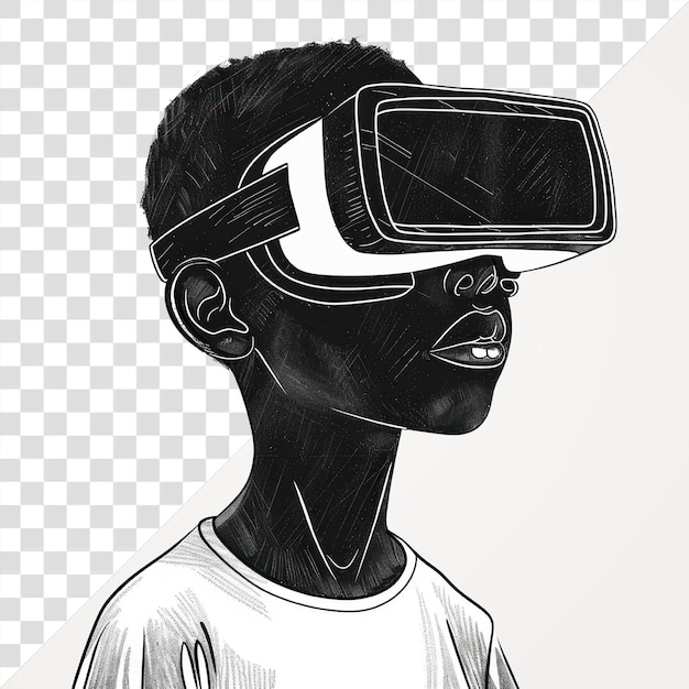 PSD child wearing virtual reality headset