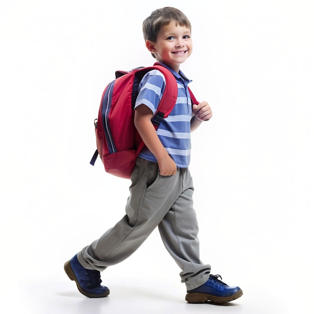 child with backpack and going to school