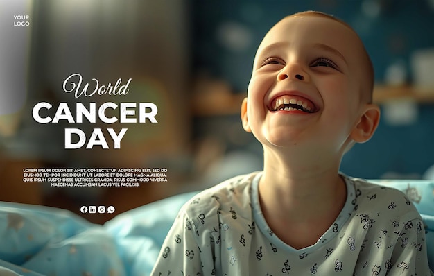 Child with Cancer Laughing World Cancer Day Post Template