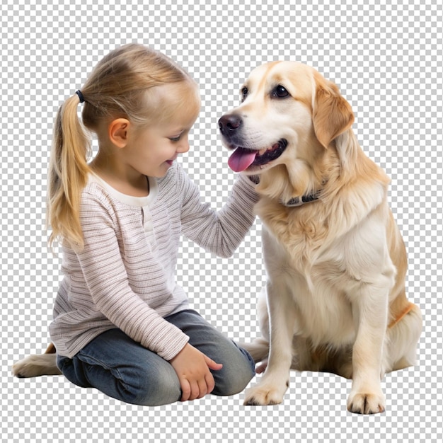 child with dog