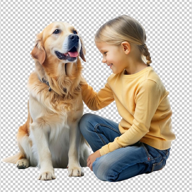 child with dog