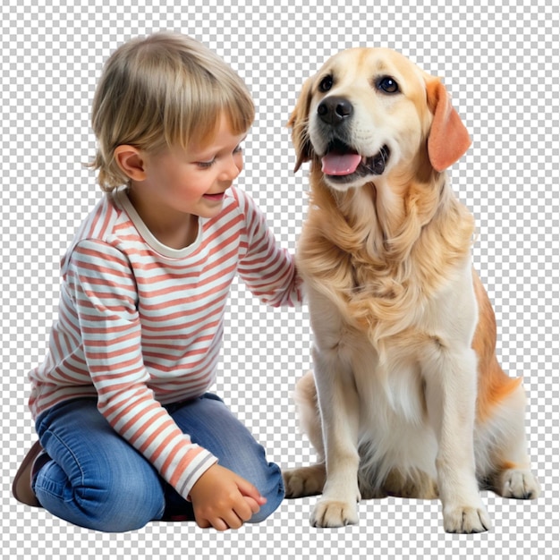 child with dog