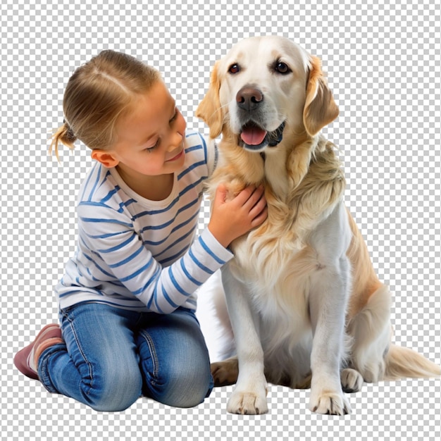 child with dog