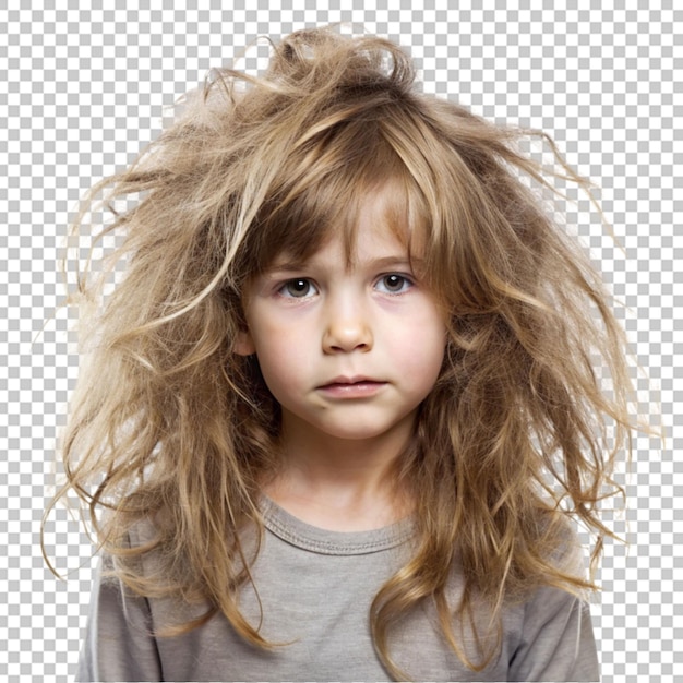 PSD child with long hair