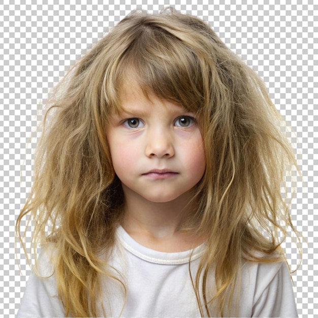 PSD child with long hair