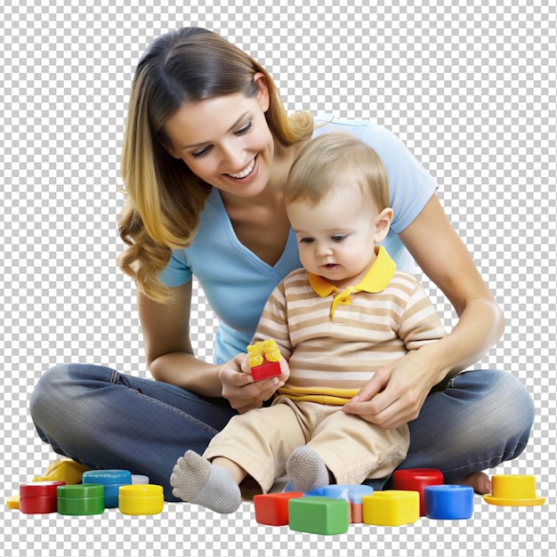 PSD childcare mother and child transparent background