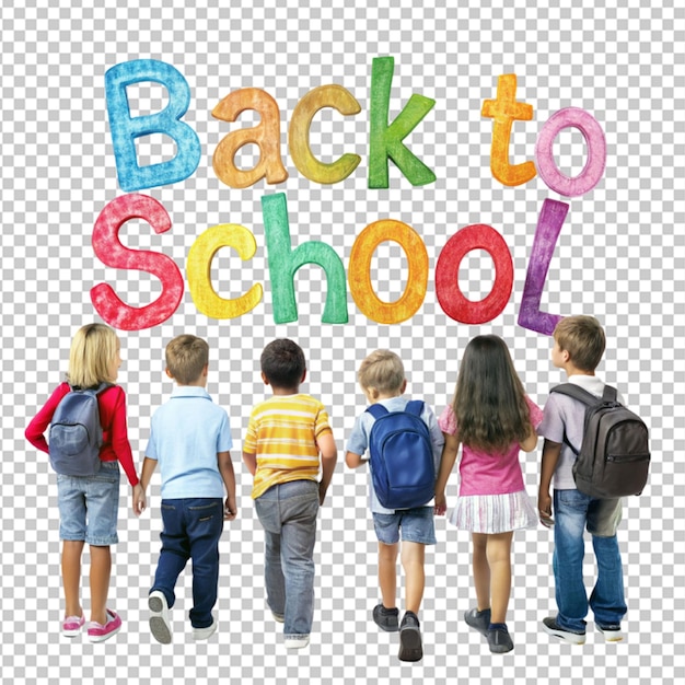 PSD the children crying and smiling at concept of back to school