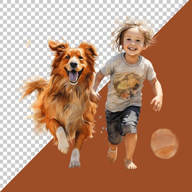 PSD children and dog in precious portraits