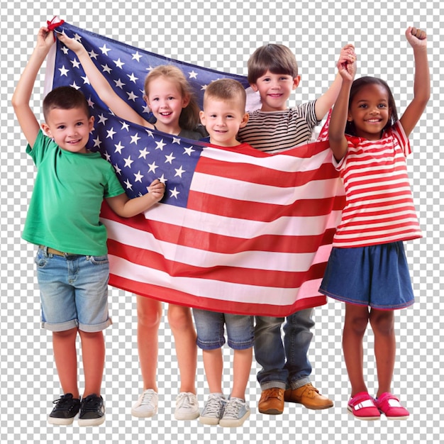 children hold us independence day flag