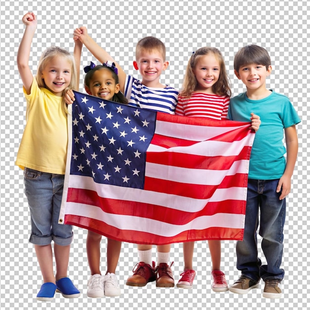 children hold us independence day flag