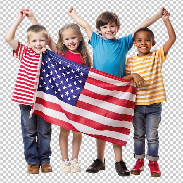 children hold us independence day flag