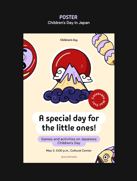 PSD children's day celebration poster template