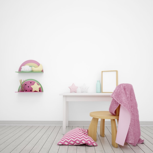 Children's room decorated with cute objects