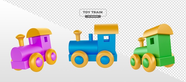 Children's train 3d render cartoon for Children's Day composition