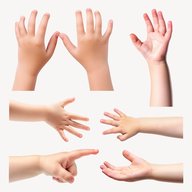 PSD children39s hands various gestures