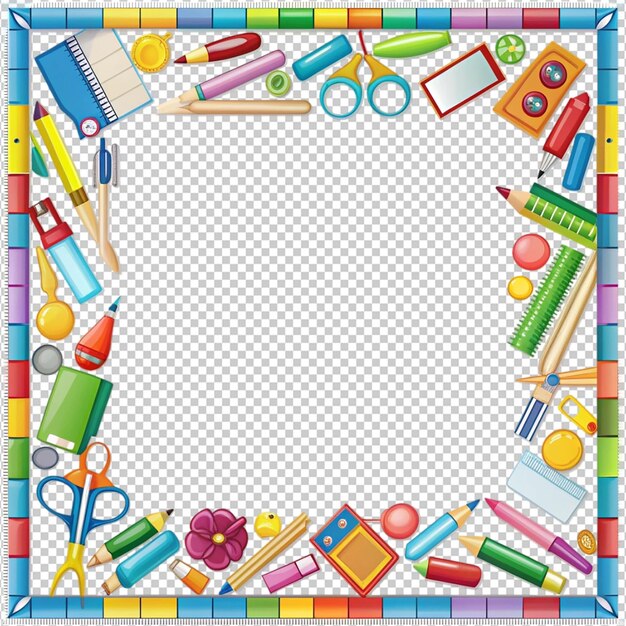 PSD children39s toys on notebook lines border frame template