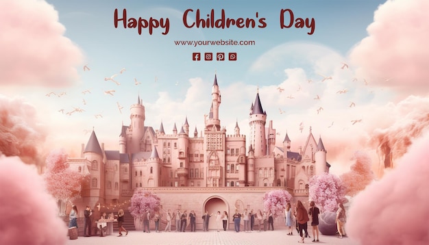 PSD childrens day concept a wizarding school where children learn spells and brew potions