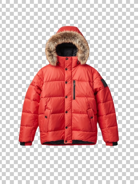 PSD a childs red winter coat with a hood